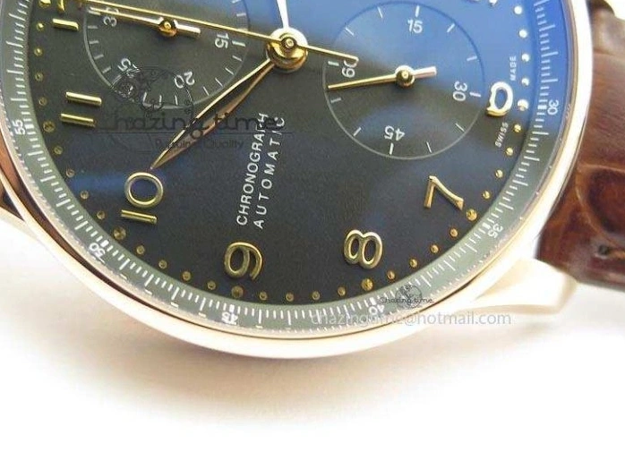 MIROTIME 0414 Portuguese IW371415 ZF 1:1 Best Edition RG Black dial On Brown Leather Strap A Modern 7286